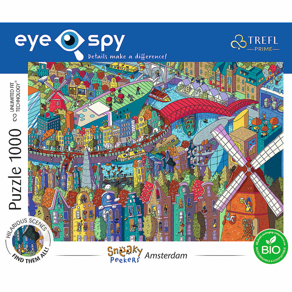 Trefl Puzzle UFT Eye Spy Sneaky Peakers - Amsterdam, Niederlande, 1000 Teile, 68.3 x 48 cm, 10710