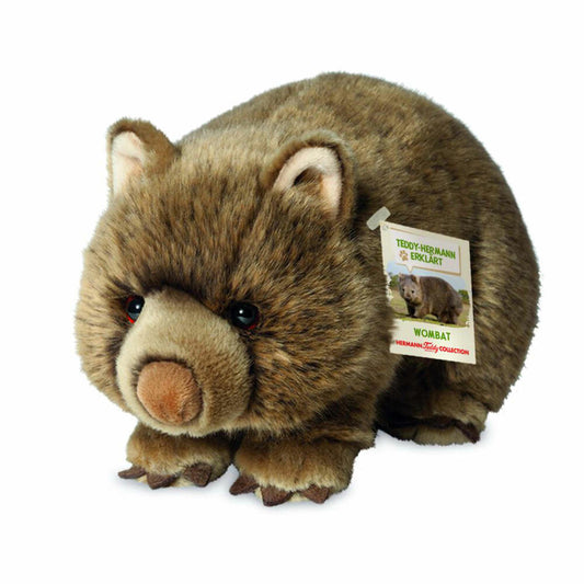 Teddy Hermann Wombat, Kuscheltier, Stofftier, Plüschtier, Wildtier, Sonderedition Teddy-Hermann erklärt, Plüsch, Braun, 26 cm, 91426