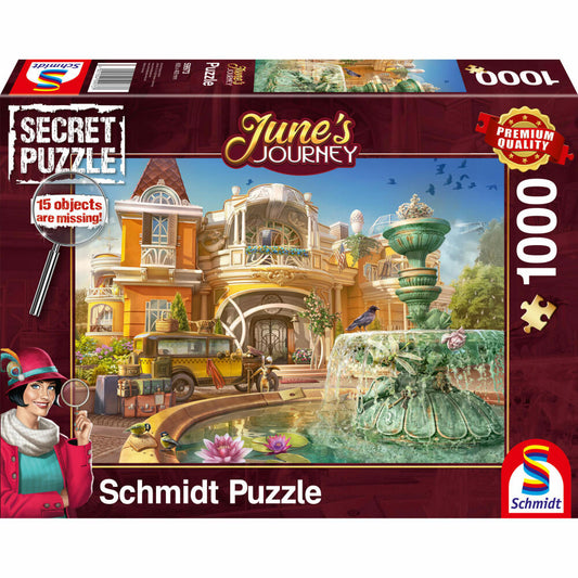 Schmidt Spiele Secret Puzzle Junes Journey Orchideenanwesen, Erwachsenenpuzzle, Wimmelbild, 1000 Teile, 59973