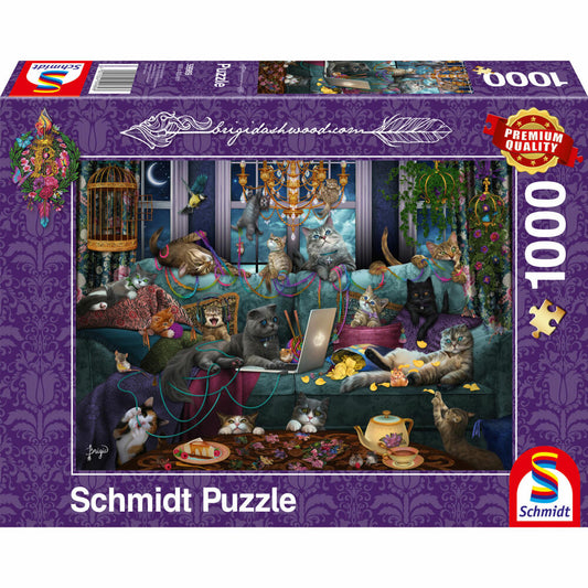 Schmidt Spiele Katzen in Quarantäne, Birgid Ashwood, Erwachsenenpuzzle, Puzzle, ab 12 Jahre, 1000 Teile, 59989