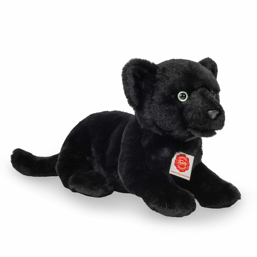 Teddy Hermann Panther Baby liegend, Plüschtier, Kuscheltier, Wildtier, Raubkatze, Plüsch, Schwarz, 30 cm, 904755