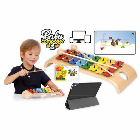 Voggenreiter Baby Composer Glockenspiel-Set, mit App / Lernsoftware, Xylophon, Musikinstrument, Klangspiel, ab 3 Jahre, 1152