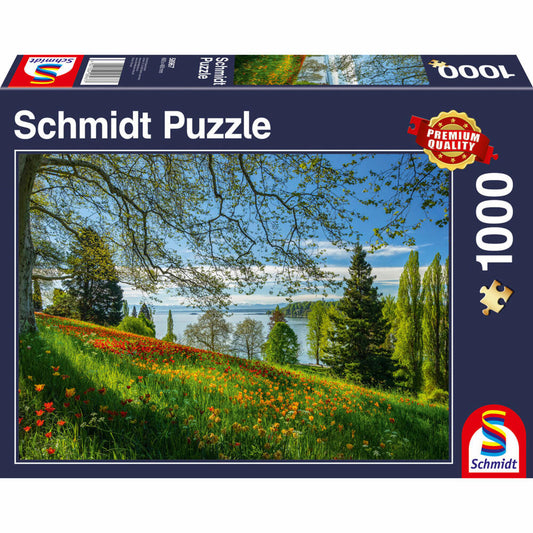 Schmidt Spiele Frühlingsallee zur Tulpenblüte Insel Mainau, Standard Puzzle, Erwachsenenpuzzle, 1000 Teile, 58967