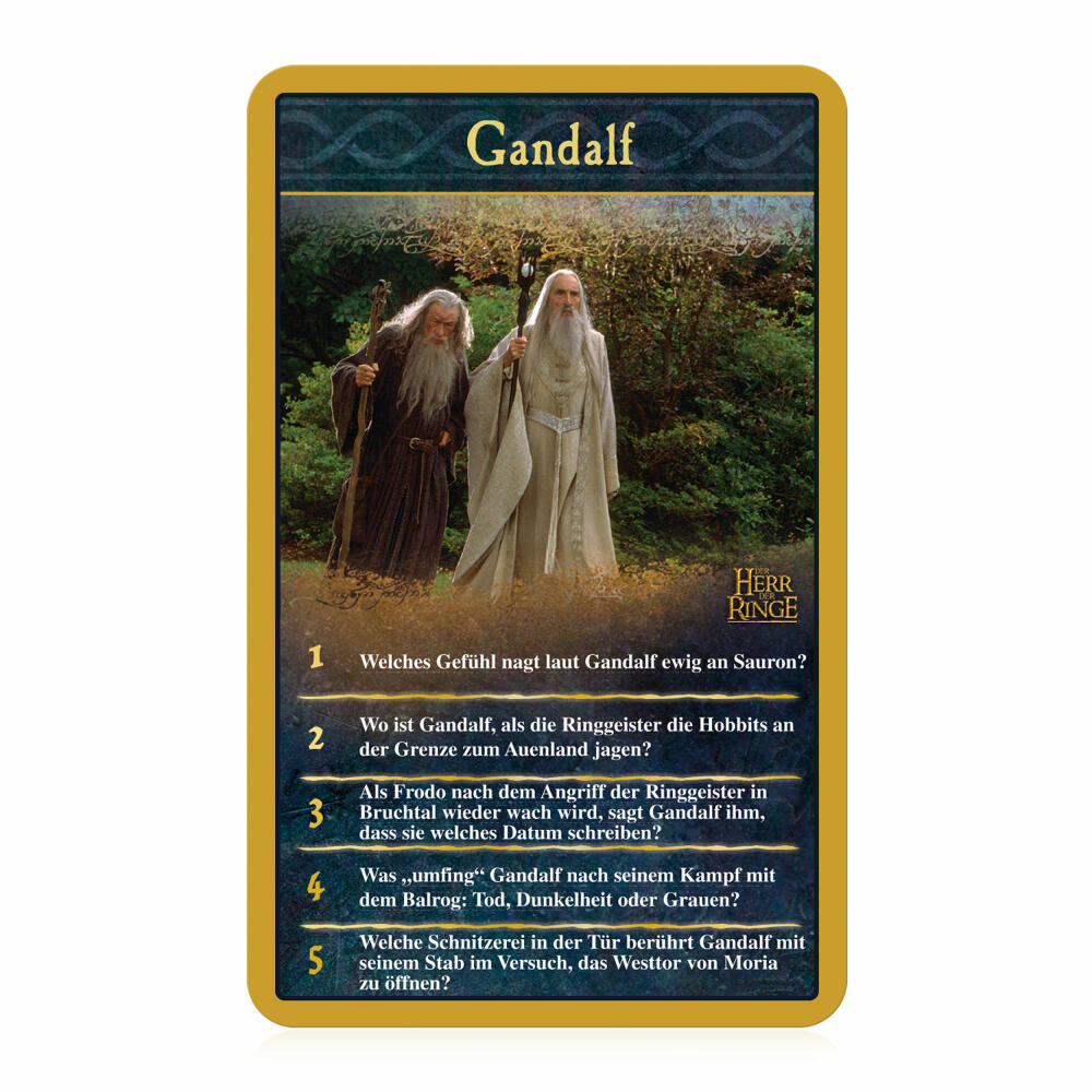 Winning Moves Top Trumps Quiz Herr der Ringe, Quizspiel, Gesellschaftsspiel, Wissensspiel, 46301