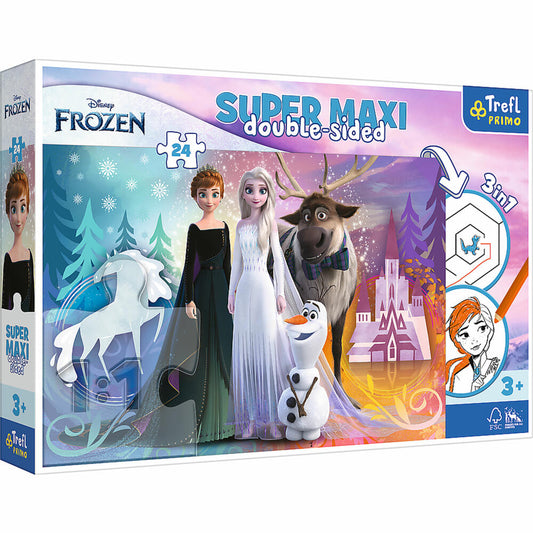 Trefl Primo Super Maxi Puzzle und Malvorlage Disney Frozen 2, 24 Teile, 60 x 40 cm, 41000