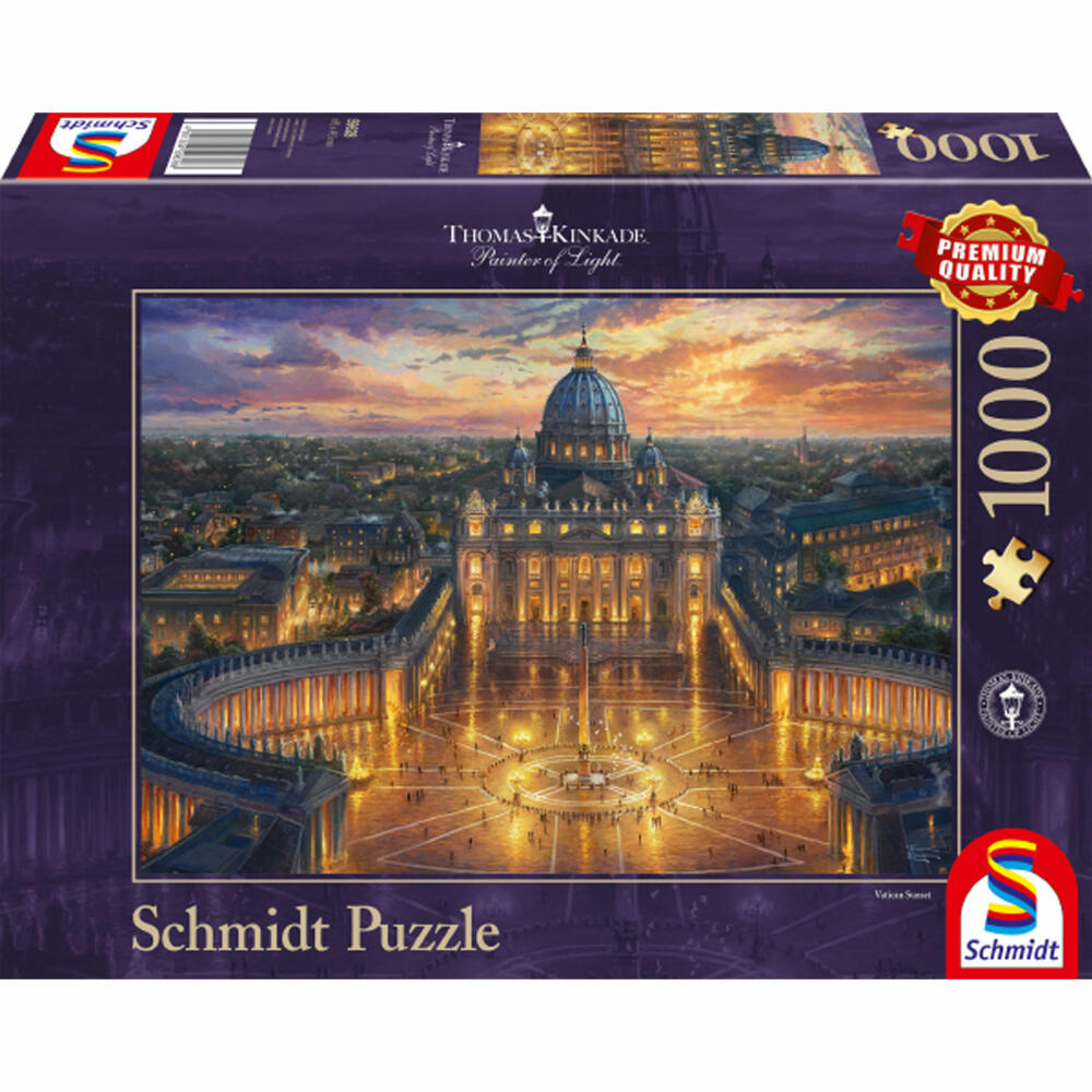 Schmidt Spiele Puzzle Vatikan, Thomas Kinkade, Glow In The Dark, Erwachsenenpuzzle, Premium, 1000 Teile, 59628