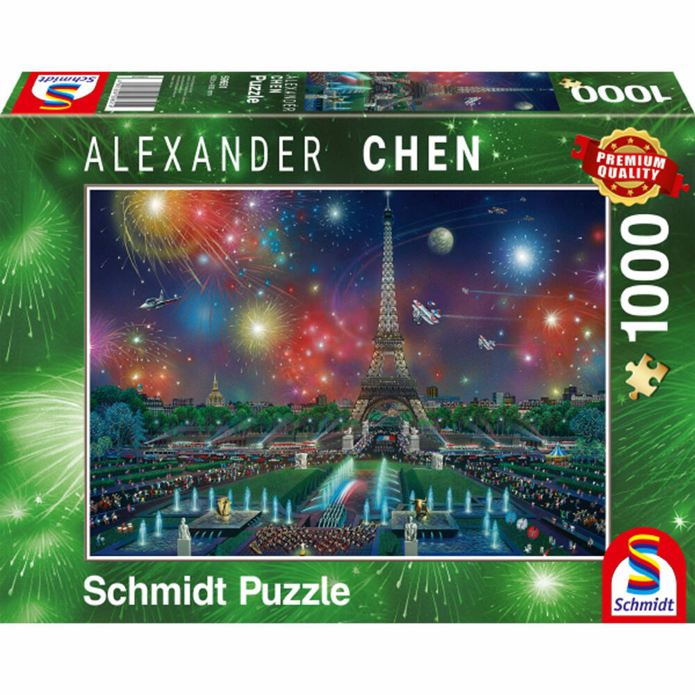 Schmidt Spiele Puzzle Feuerwerk am Eifeltor, Alexander Chen, Erwachsenenpuzzle, Premium, 1000 Teile, 59651