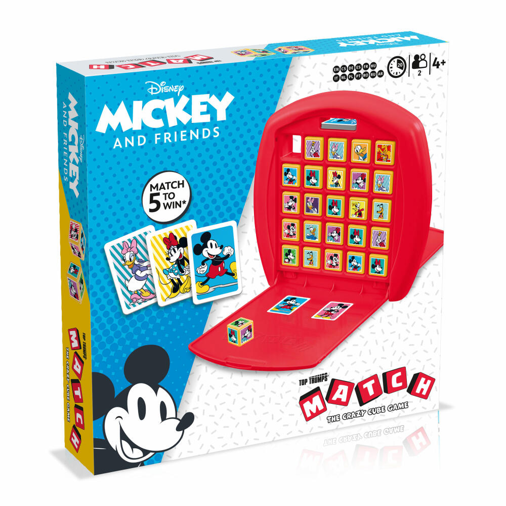 Winning Moves Top Trumps Match Mickey and Friends, Würfelspiel, Gesellschaftsspiel, Würfel Spiel, Kinderspiel, 48170