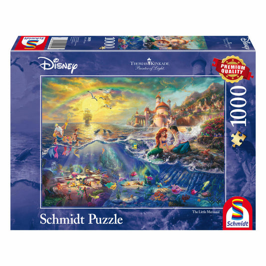 Schmidt Spiele Thomas Kinkade Disney Arielle Kleine Meerjungfrau, Märchenpuzzle, 1000 Teile, Puzzle, Puzzlespiel, 59479