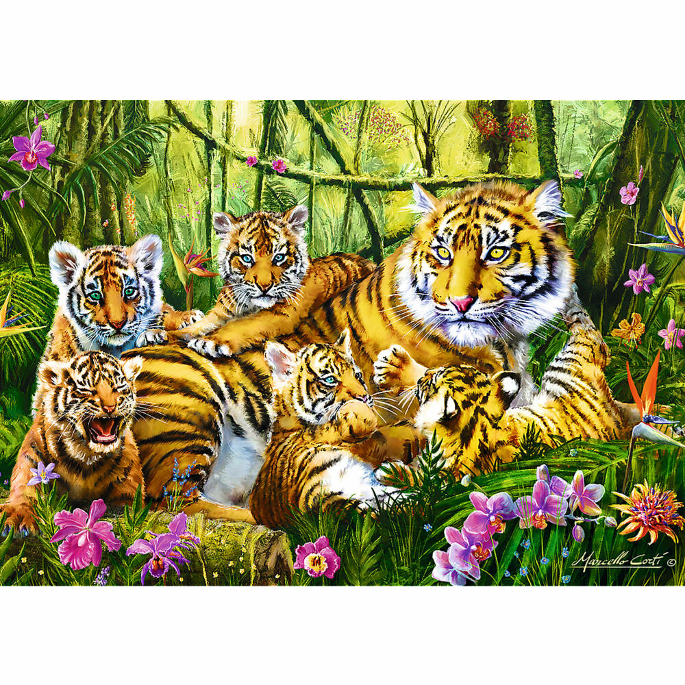 Trefl Puzzle Tiger Familie, Raubkatzen, 500 Teile, 48 x 34 cm, 37350