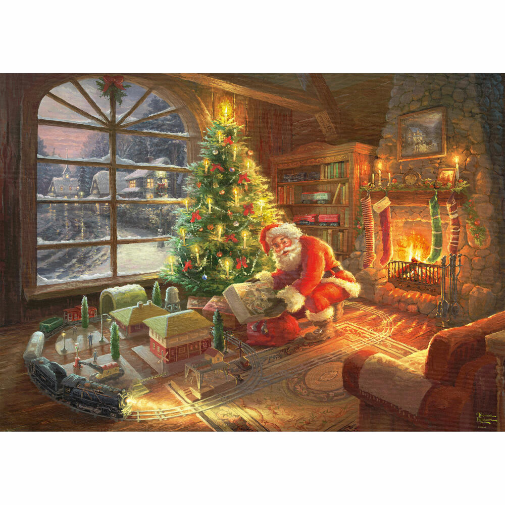 Schmidt Spiele Thomas Kinkade Der Weihnachtsmann ist Da! Limited Edition, 1000 Teile, Erwachsenenpuzzle, Puzzle, Steckpuzzle, 59495