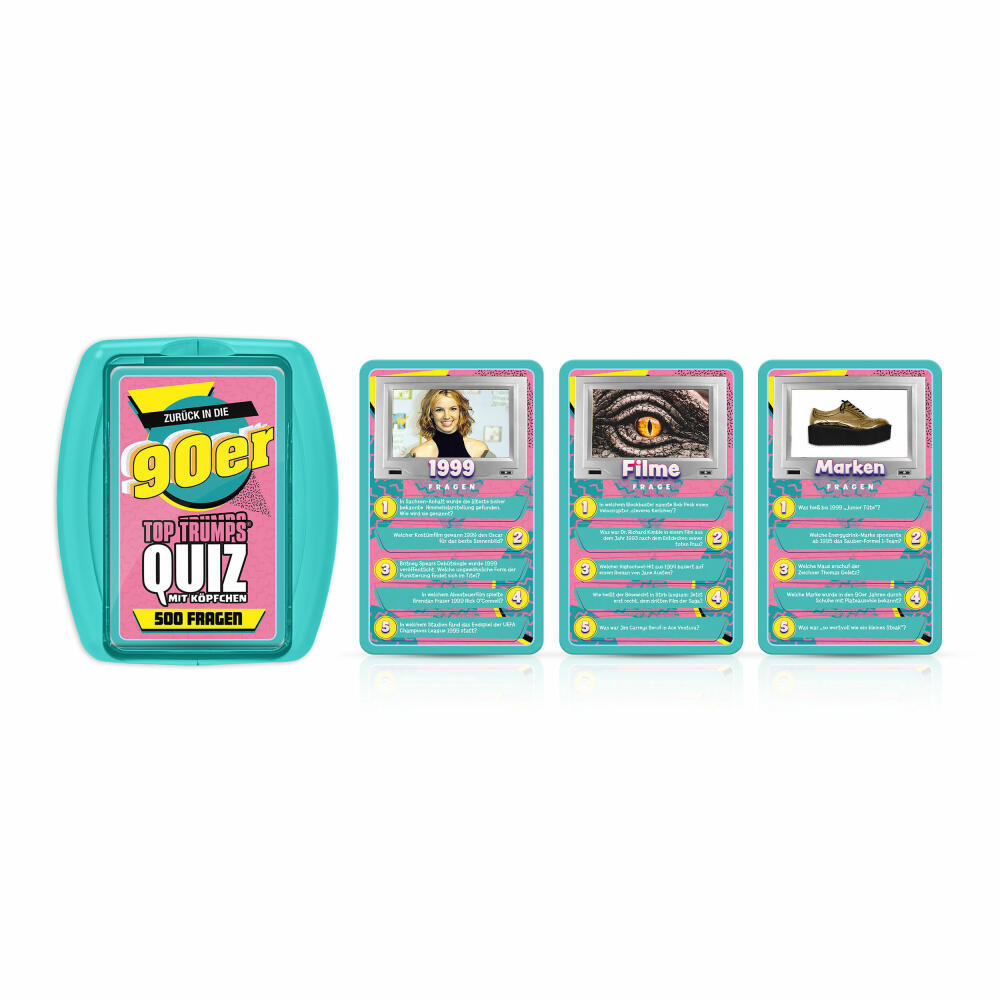 Winning Moves Top Trumps Quiz 90er, Quizspiel, Gesellschaftsspiel, Wissensspiel, 47315