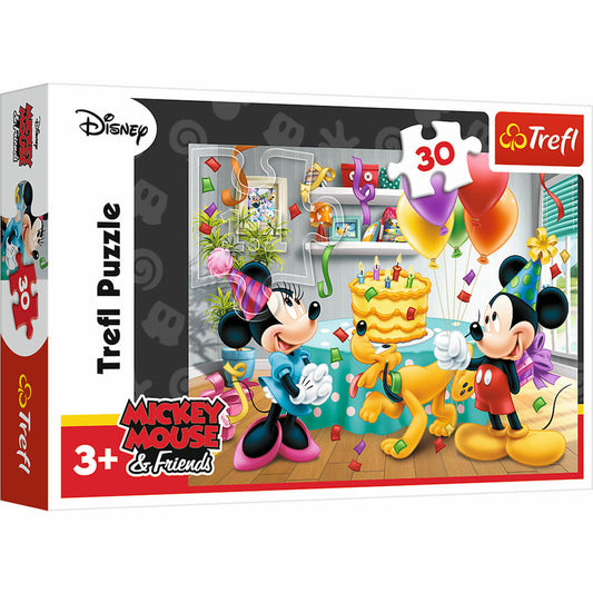 Trefl Puzzle Geburtstagsfeier / Mickey & Minnie, Kinderpuzzle, 30 Teile, 27 x 20 cm, 18211