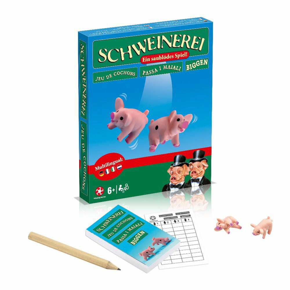 Winning Moves Schweinerei, Kult-Spiel, Würfelspiel, Würfel Spiel, Gesellschaftsspiel, WM03291-ML1-12