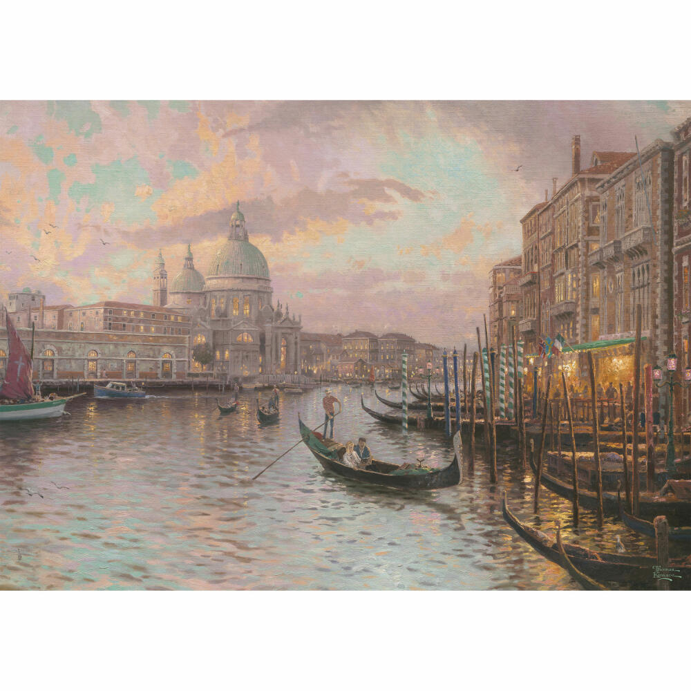 Schmidt Spiele Thomas Kinkade In den Straßen Von Venedig Glow In The Dark, 1000 Teile, Erwachsenenpuzzle, Puzzle, Steckpuzzle, 59499