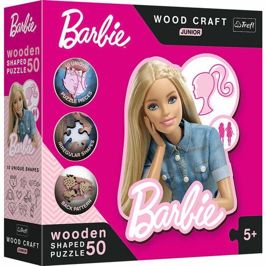 Trefl Holz Puzzle Junior Barbie, Kinderpuzzle, 50 Teile, 20201