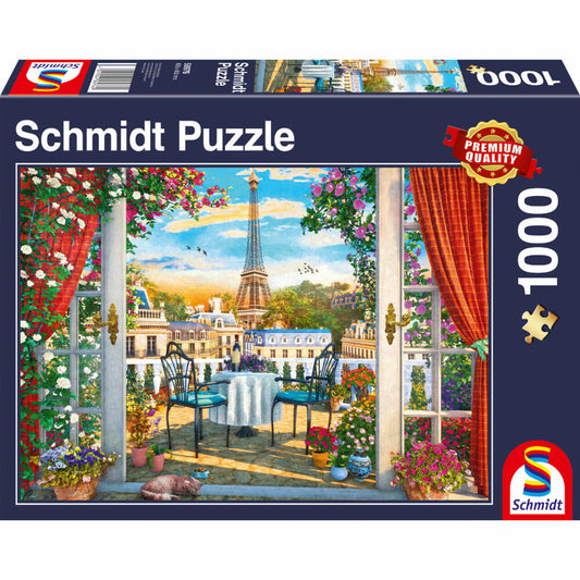 Schmidt Spiele Terrasse in Paris, Standard Puzzle, Erwachsenenpuzzle, 1000 Teile, 58976