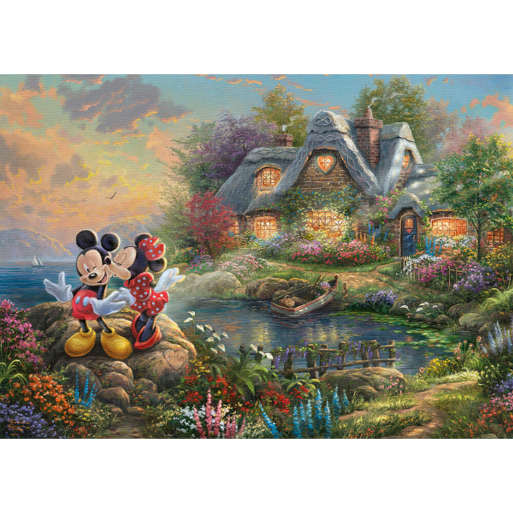 Schmidt Spiele Puzzle Disney Sweethearts Mickey & Minnie, Thomas Kinkade, Erwachsenenpuzzle, Premium, 1000 Teile, 59639