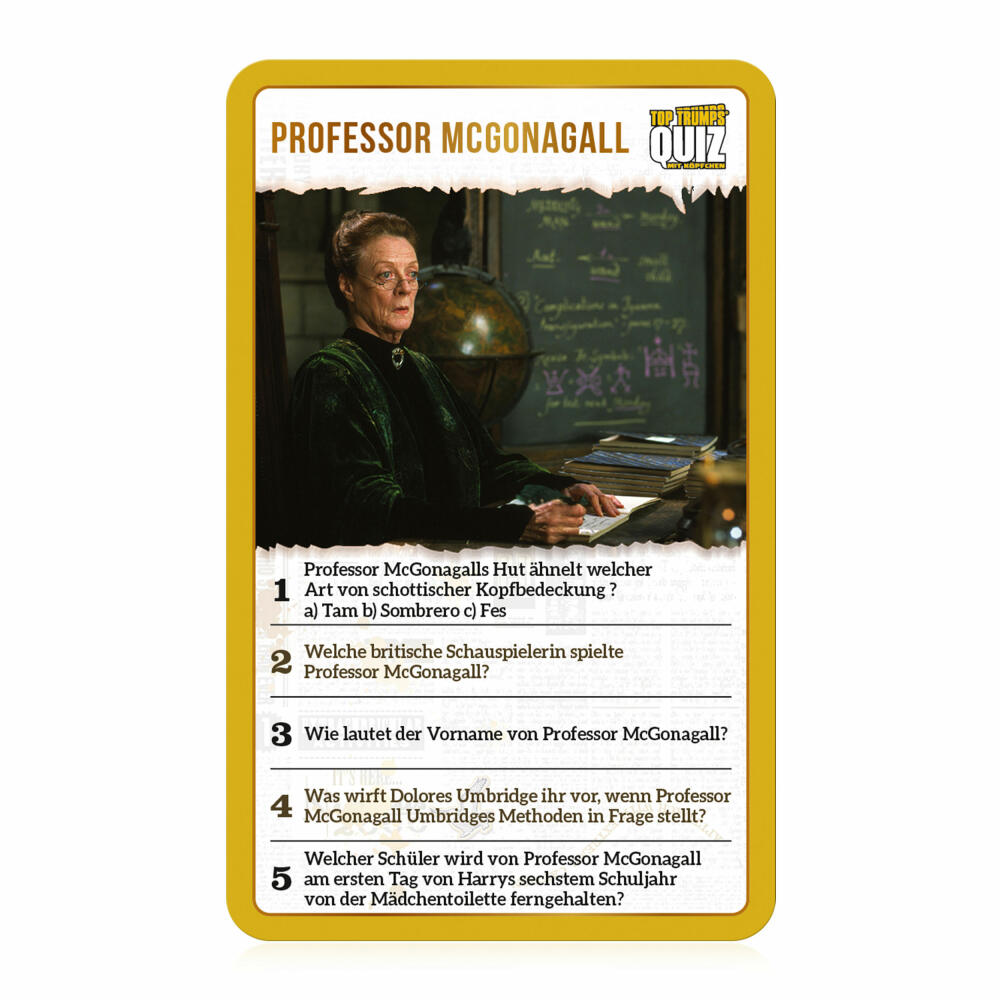 Winning Moves Top Trumps Quiz Harry Potter Hogwarts, Quizspiel, Gesellschaftsspiel, Wissensspiel, 64077