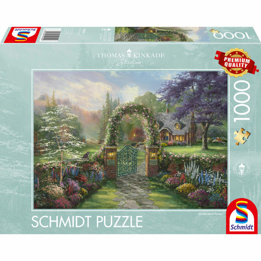 Schmidt Spiele Hummingbird Cottage, Thomas Kinkade, Puzzle, Erwachsenenpuzzle, 1000 Teile, 59940