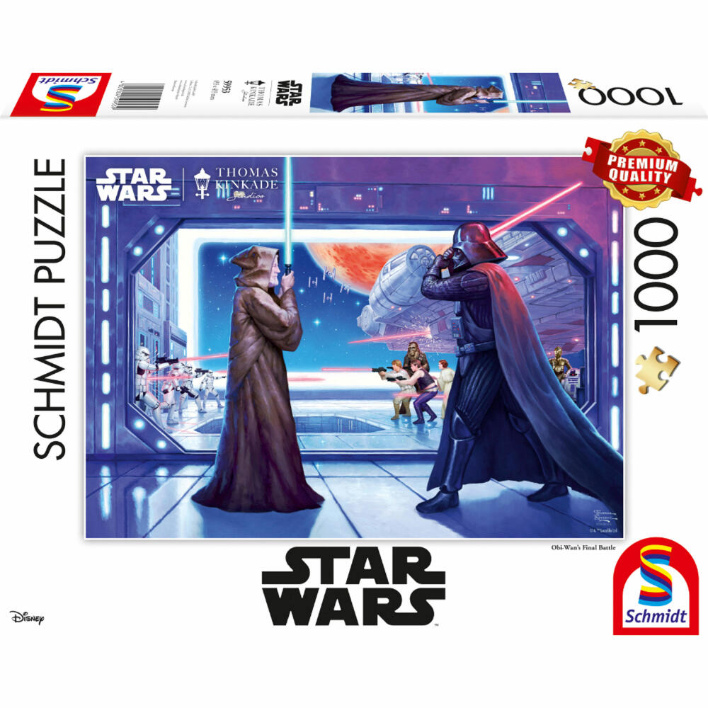Schmidt Spiele Lucas Film Star Wars Obi Wans Final Battle, Thomas Kinkade, Puzzle, Erwachsenenpuzzle, 1000 Teile, 59953