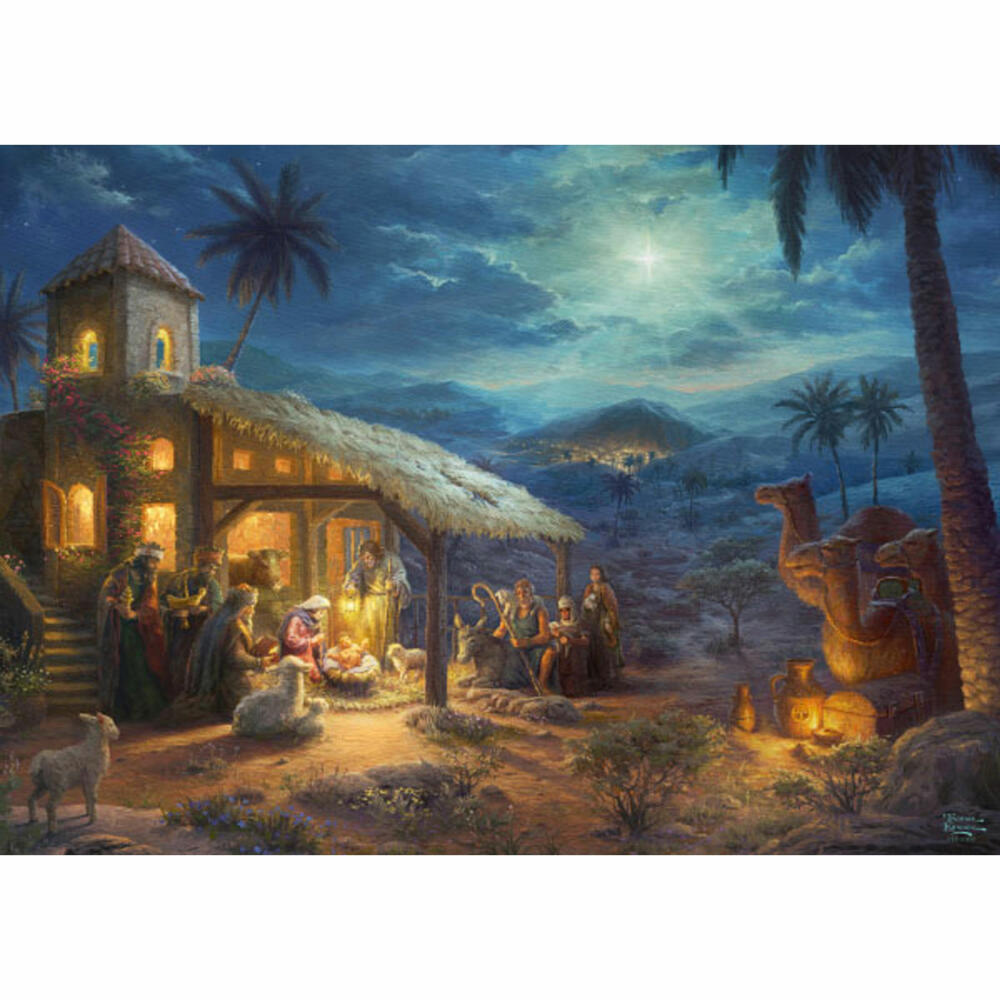 Schmidt Spiele Spirit Jesu Geburt, Thomas Kinkade, Puzzle, Erwachsenenpuzzle, 1000 Teile, 59676