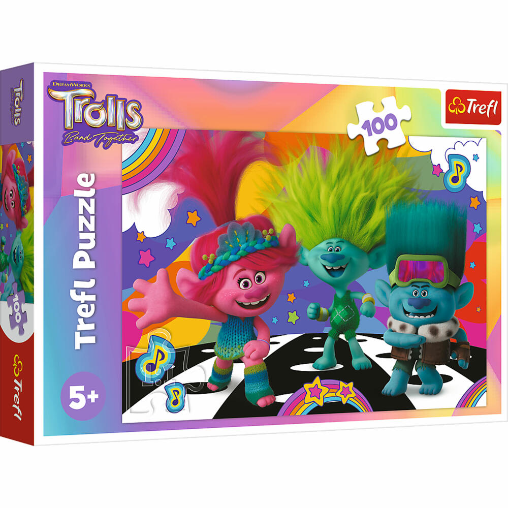 Trefl Puzzle Trolls, Kinderpuzzle, 100 Teile, 41 x 27.5 cm, 16461