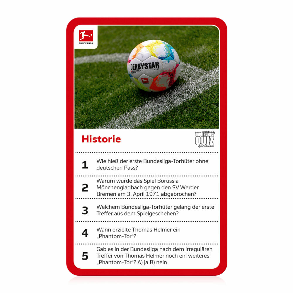 Winning Moves Top Trumps Quiz Bundesliga Edition, Quizspiel, Gesellschaftsspiel, Wissensspiel, 47230