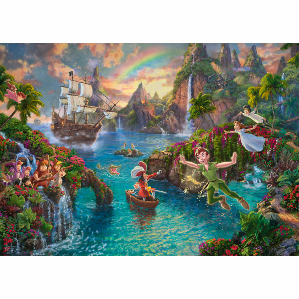 Schmidt Spiele Puzzle Disney Peter Pan, Thomas Kinkade, Erwachsenenpuzzle, Premium, 1000 Teile, 59635