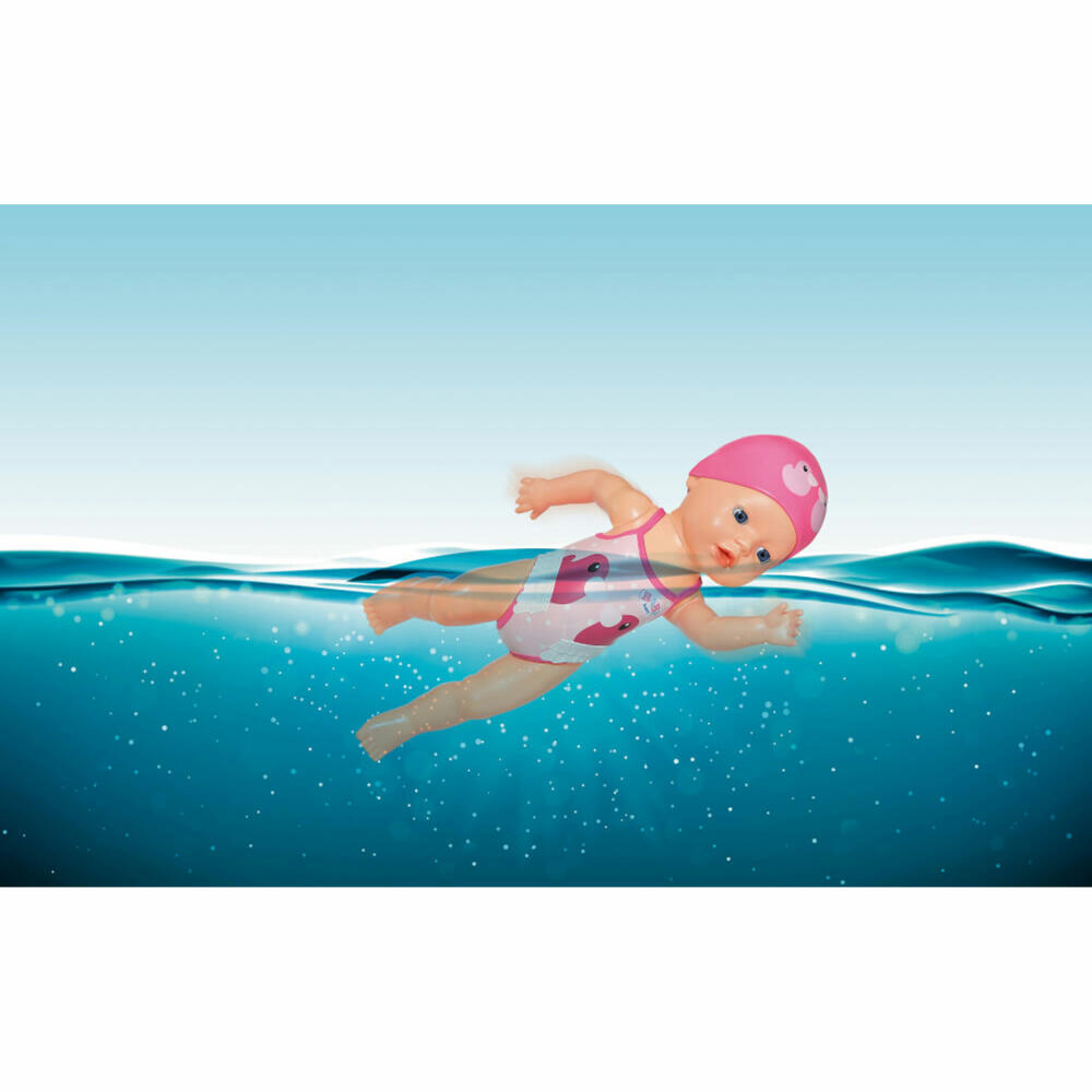 Zapf Creation BABY born My First Swim Girl, Spielpuppe, Aufziehpuppe, Puppe für Badewanne, ca. 30 cm, 831915