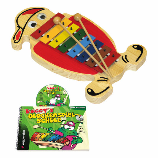 Voggenreiter Voggys Glockenspiel-Set, Xylophon, Glocken Spiel, Kinderxylophon, Kinder, Instrument, Klangspielzeug, Holz, ab 4 Jahre, 525