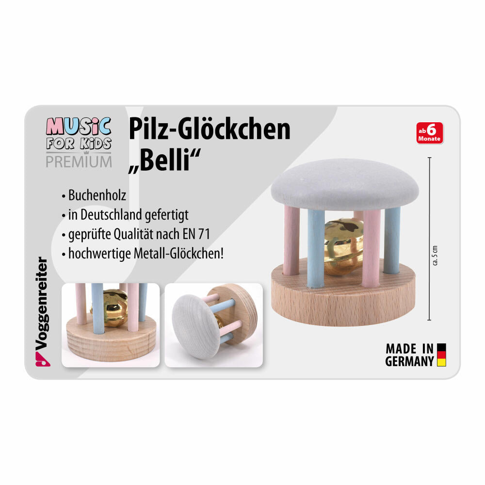 Voggenreiter Music For Kids Premium Pilz-Glöckchen Belli, Klangspielzeug, Spielzeug, Kinder, Blau / Rosa, 1247