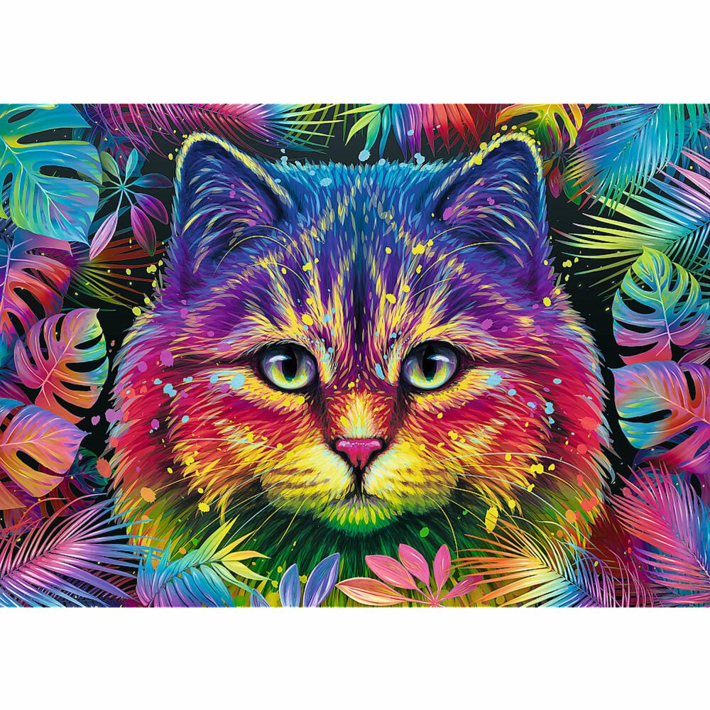 Trefl Puzzle UFT Farbspritzer Katze, 500 Teile, 48 x 34 cm, 37454