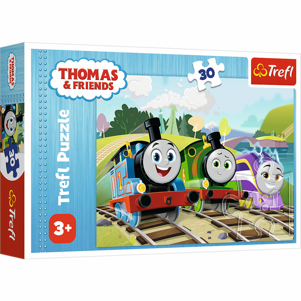 Trefl Puzzle Thomas die kleine Lokomotive, Kinderpuzzle, 30 Teile, 27 x 20 cm, 18294