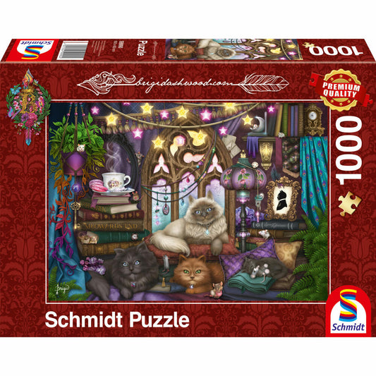 Schmidt Spiele Afternoon Tea mit Katzen, Birgid Ashwood, Erwachsenenpuzzle, Puzzle, ab 12 Jahre, 1000 Teile, 59990