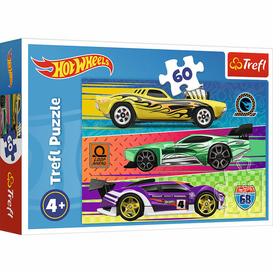 Trefl Puzzle Hot Wheels, Kinderpuzzle, Autos, 60 Teile, 33 x 22 cm, 17389