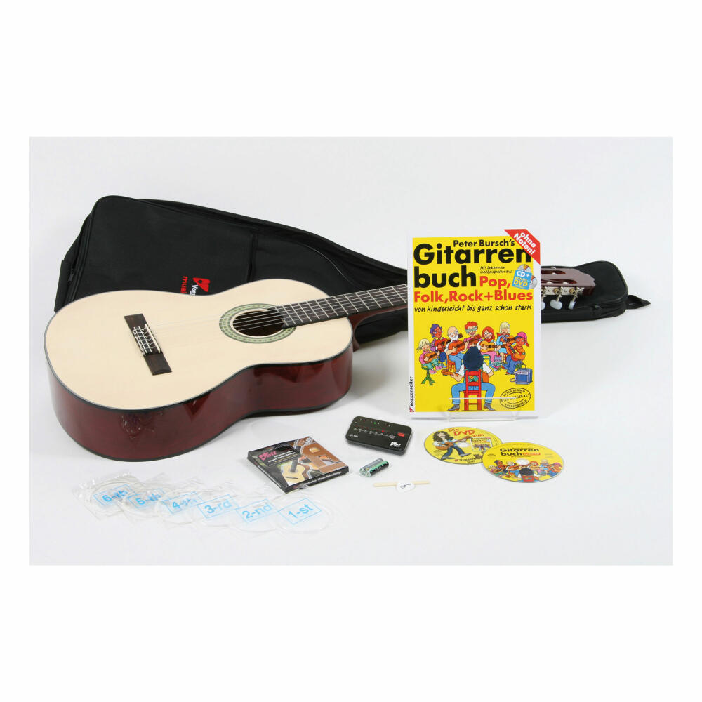 Voggenreiter Volt Akustik-Gitarren-SET 4/4, Gitarre, Akustikgitarre, Konzertgitarre, Instrument, Musikinstrument, mit Gitarrenbuch, Holz, ab 10 Jahre, 271