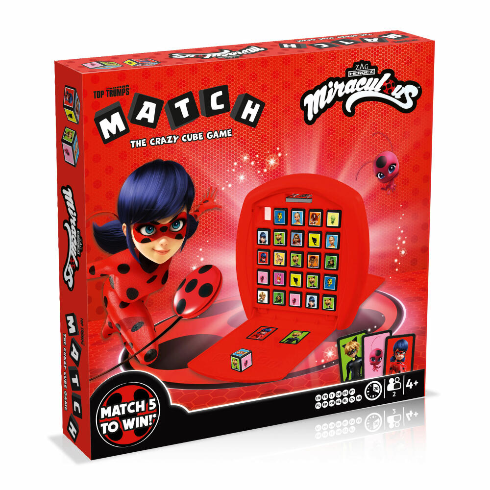 Winning Moves Top Trumps Match Miraculous, Würfelspiel, Gesellschaftsspiel, Würfel Spiel, Kinderspiel, 40594