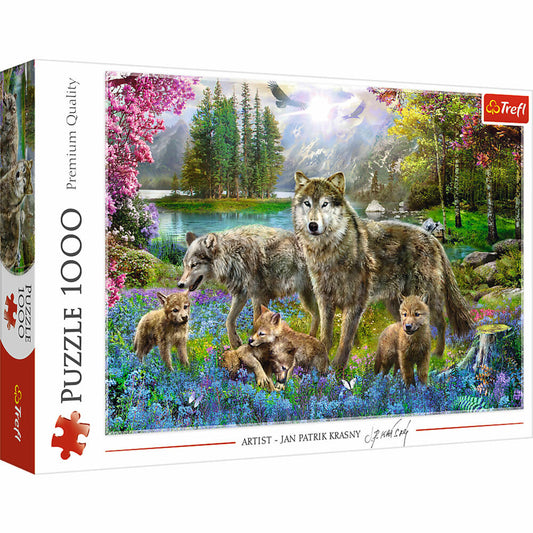 Trefl Puzzle Wolfsfamilie, Wölfe, 1000 Teile, 68.3 x 48 cm, 10558