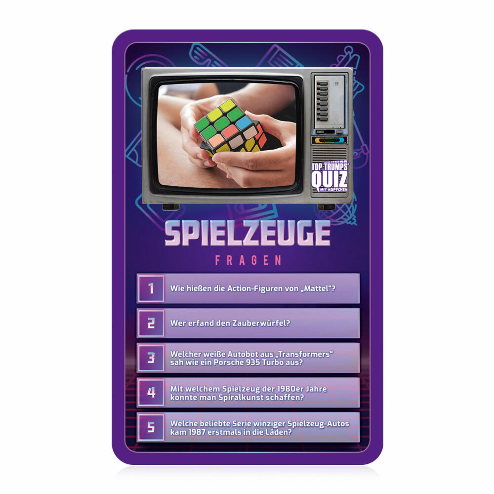 Winning Moves Top Trumps Quiz 80er, Quizspiel, Gesellschaftsspiel, Wissensspiel, 47162