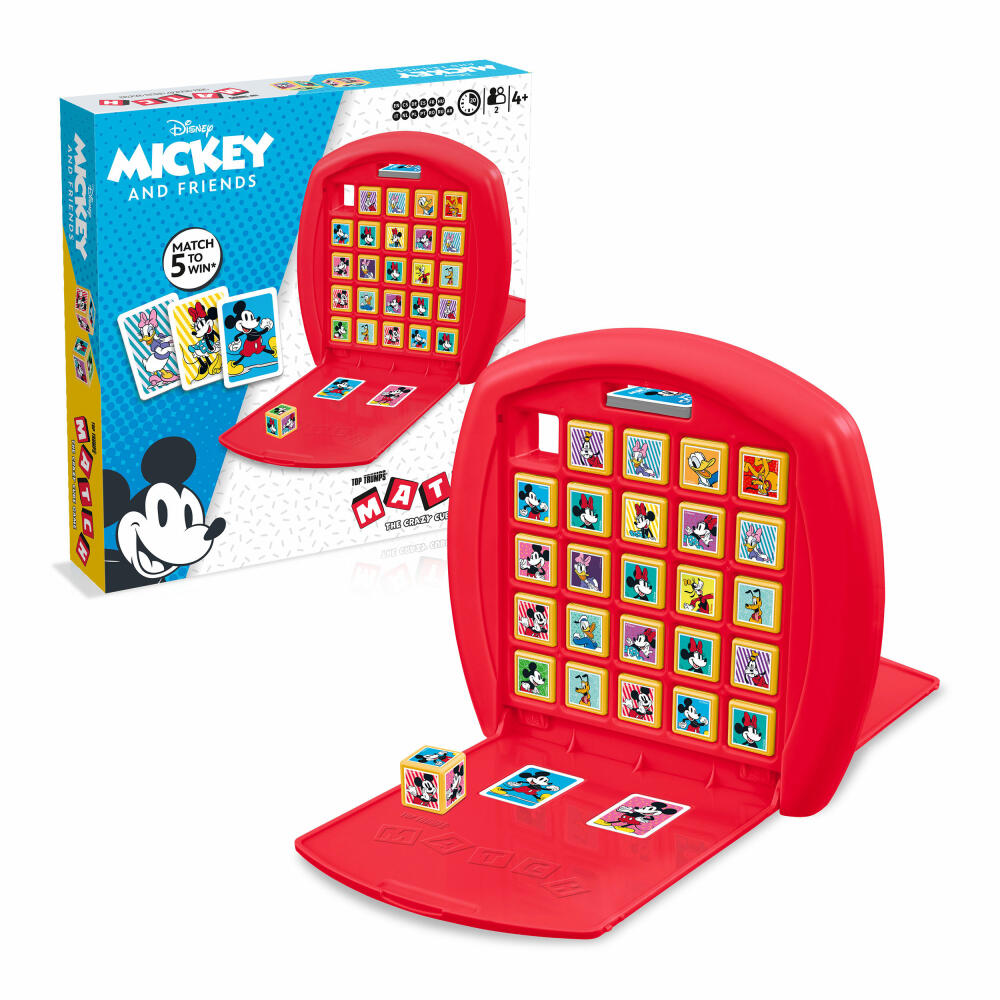 Winning Moves Top Trumps Match Mickey and Friends, Würfelspiel, Gesellschaftsspiel, Würfel Spiel, Kinderspiel, 48170