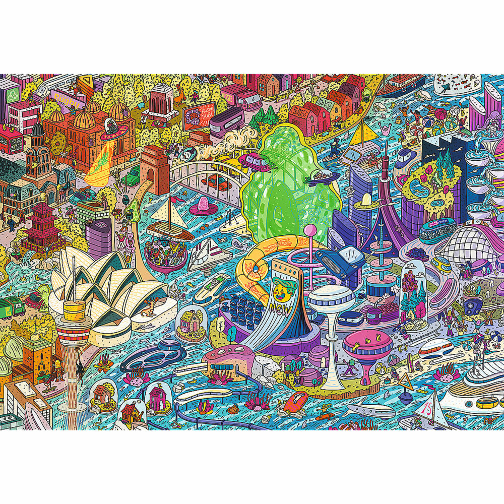 Trefl Puzzle UFT Eye Spy Time Travel - Sydney, Australien, 1000 Teile, 68.3 x 48 cm, 10751