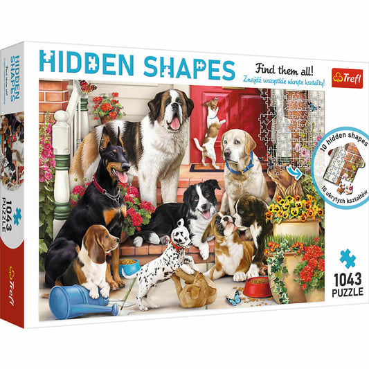 Trefl Puzzle Hidden Shapes Hunde Spaß, 1043 Teile, 68.3 x 48 cm, 10675