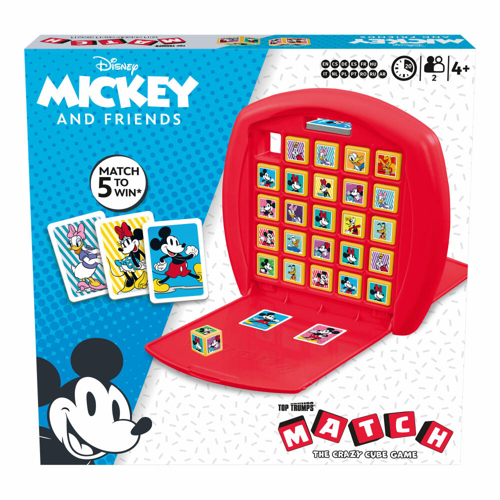 Winning Moves Top Trumps Match Mickey and Friends, Würfelspiel, Gesellschaftsspiel, Würfel Spiel, Kinderspiel, 48170