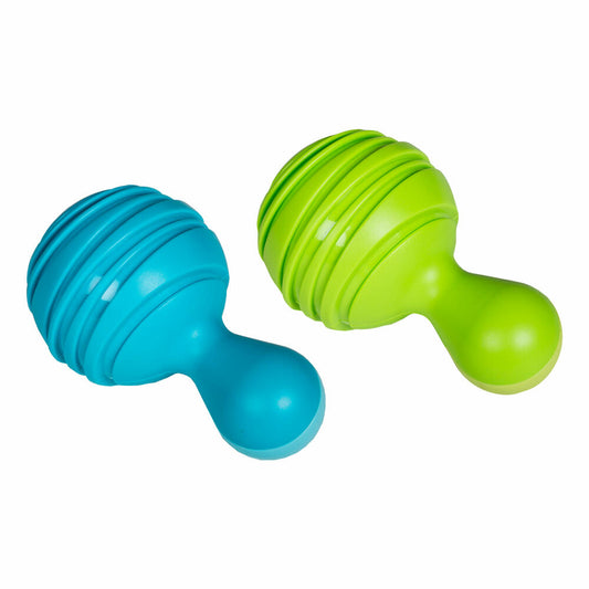 Voggenreiter Musik für Kleine Tropical Maracas, 2er Set, Rassel, Klang Instrument, Kinderrassel, Handrassel, Baby Spielzeug, Ab 6 Monate, Grün / Blau, 1116