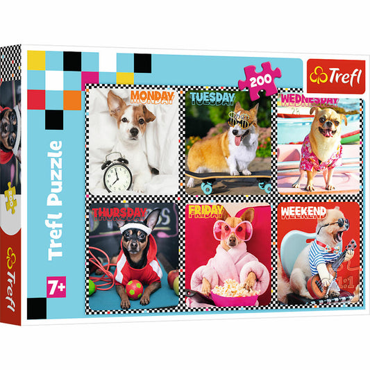 Trefl Puzzle Happy Dogs, Kinderpuzzle, 200 Teile, 48 x 34 cm, 13279