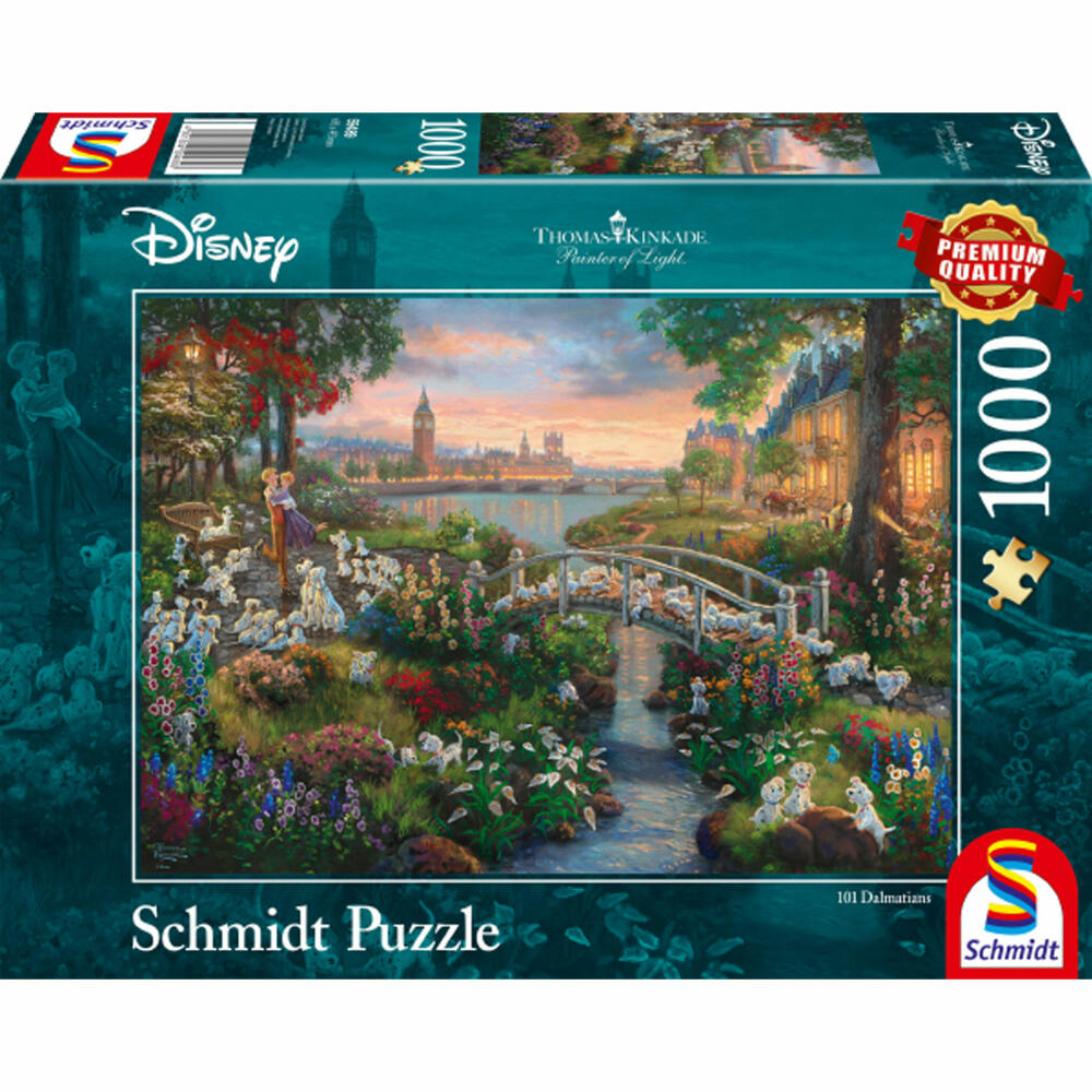 Schmidt Spiele Puzzle Disney 101 Dalmatiner, Thomas Kinkade, Erwachsenenpuzzle, Premium, 1000 Teile, 59489