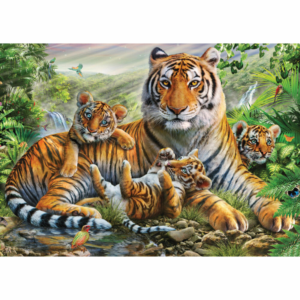 Schmidt Spiele Tiger und Welpen, Standard Puzzle, Erwachsenenpuzzle, 1000 Teile, 58986