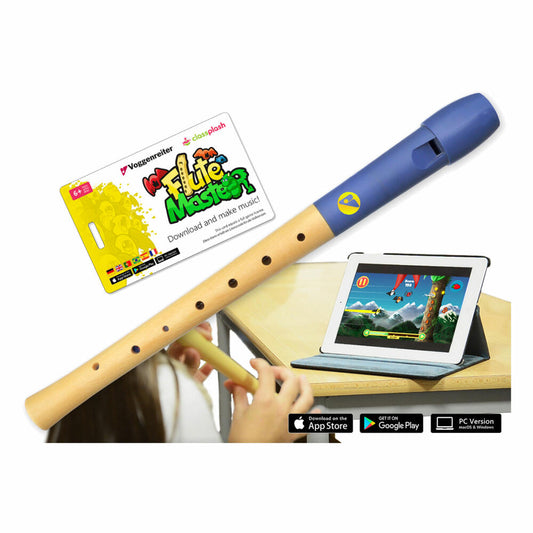 Voggenreiter Flute Master App mit Blockflöte, Block Flöte, Lernsoftware, Kinder, Instrument, Deutsche Griffweise, Holz-Kunststoff, ab 6 Jahre, 1142