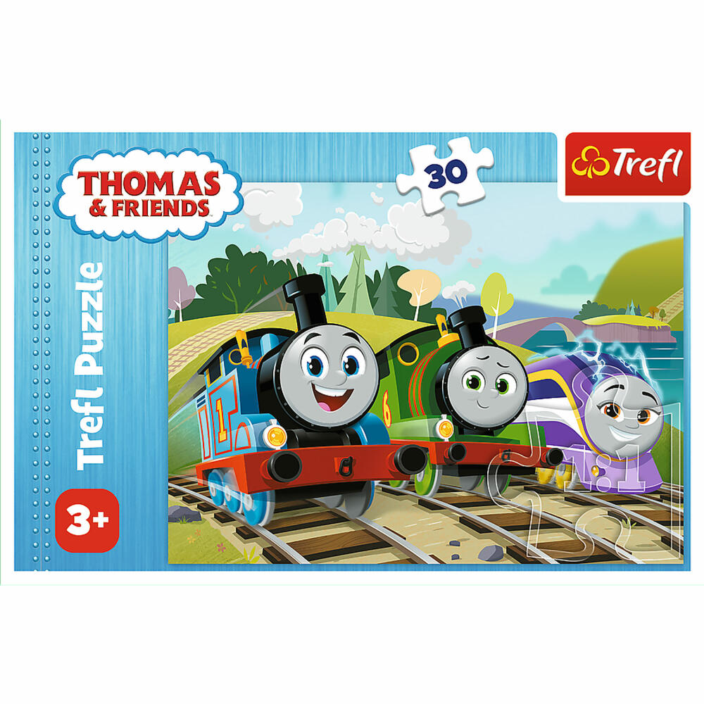 Trefl Puzzle Thomas die kleine Lokomotive, Kinderpuzzle, 30 Teile, 27 x 20 cm, 18294